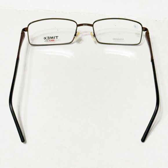 Timex L035 BR Titanium Eyeglasses Frame Men's Brown Rectangular 58-19-150 NEW - Picture 3 of 11